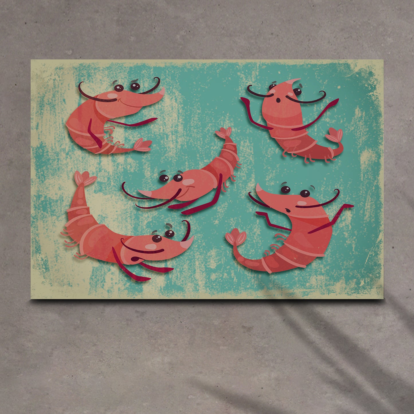 Shrimp Comic Artwork Canvas Wall Art Style 1 - Image by Tailored Canvases