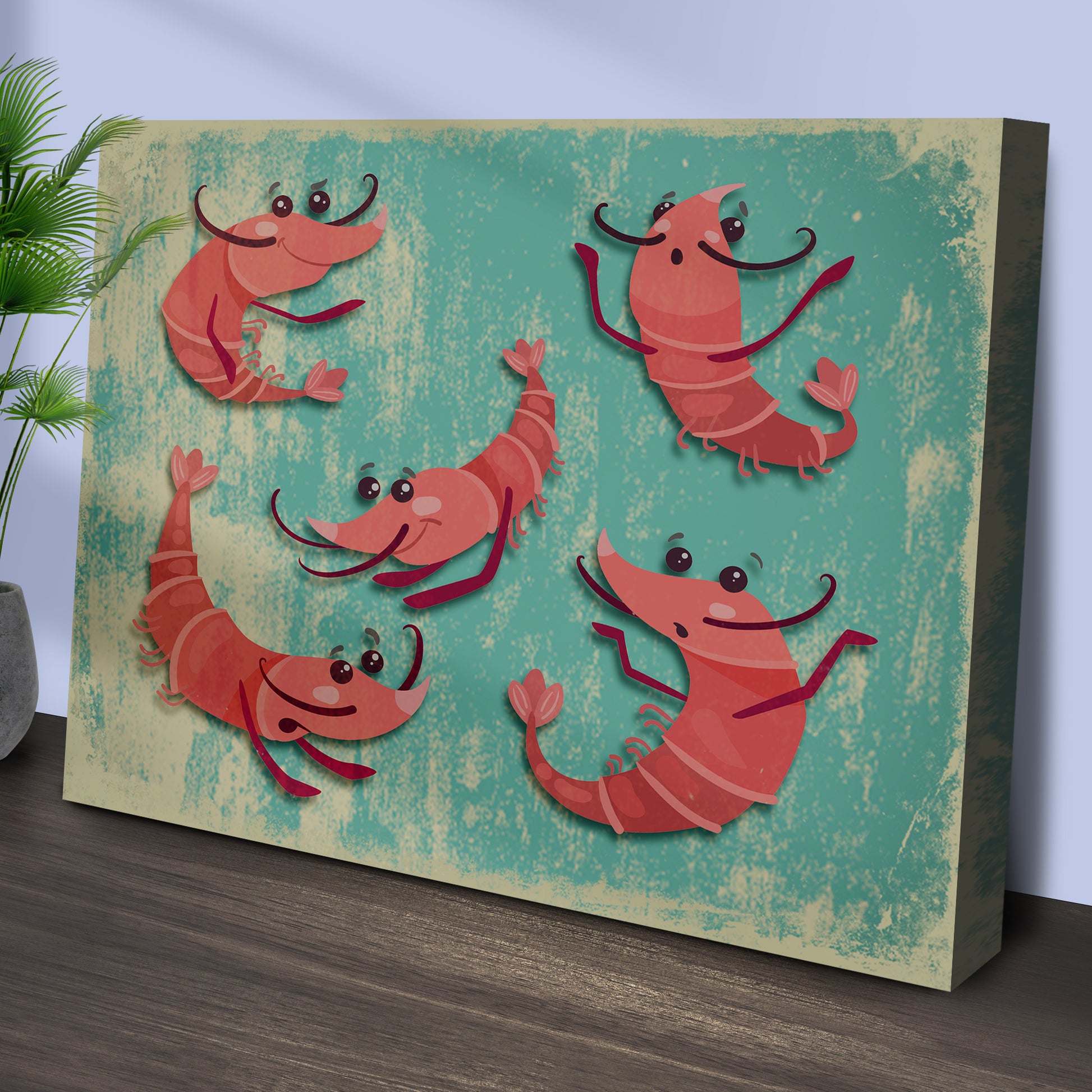 Shrimp Comic Artwork Canvas Wall Art Style 2 - Image by Tailored Canvases