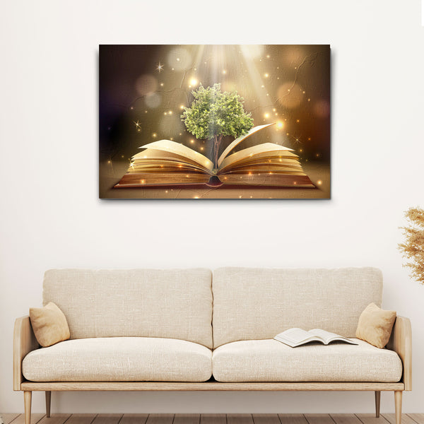Decor Elements Book Of Wisdom Canvas Wall Art - Tailored Canvases