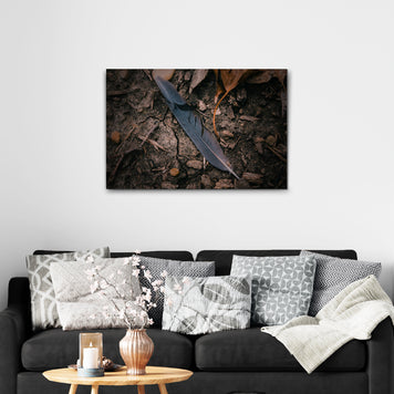 Decor Elements Feather Dark Canvas Wall Art