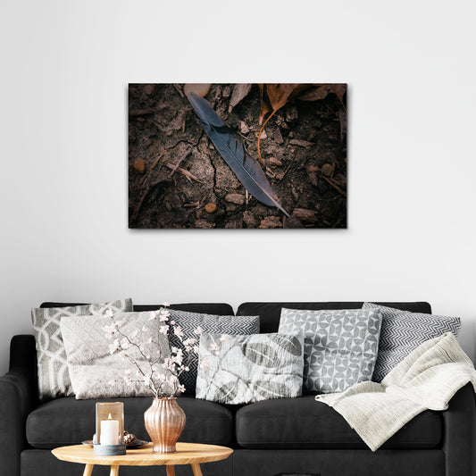 Decor Elements Feather Dark Canvas Wall Art - by Tailored Canvases