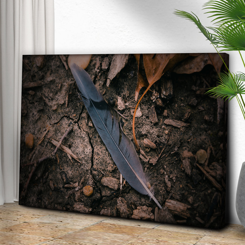 Decor Elements Feather Dark Canvas Wall Art by Tailored Canvases