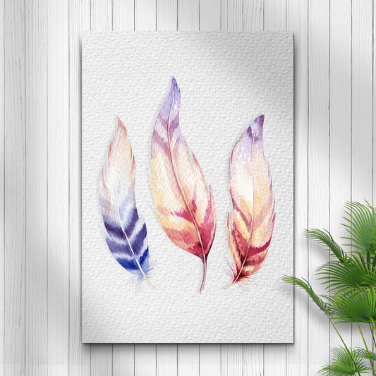 Decor Elements Feather Bohemian Tribal Canvas Wall Art - Image by Tailored Canvases