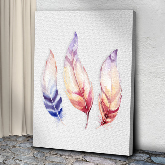 Decor Elements Feather Bohemian Tribal Canvas Wall Art Style 2 - Image by Tailored Canvases