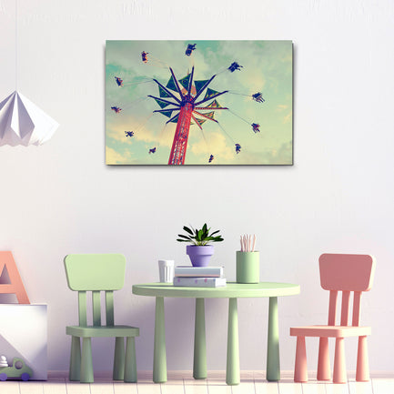 Decor Elements Amusement Parks Vintage Swing Ride Canvas Wall Art - Image by Tailored Canvases