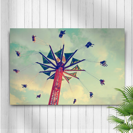 Decor Elements Amusement Parks Vintage Swing Ride Canvas Wall Art - Image by Tailored Canvases