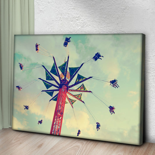 Decor Elements Amusement Parks Vintage Swing Ride Canvas Wall Art  Style 2 - Image by Tailored Canvases
