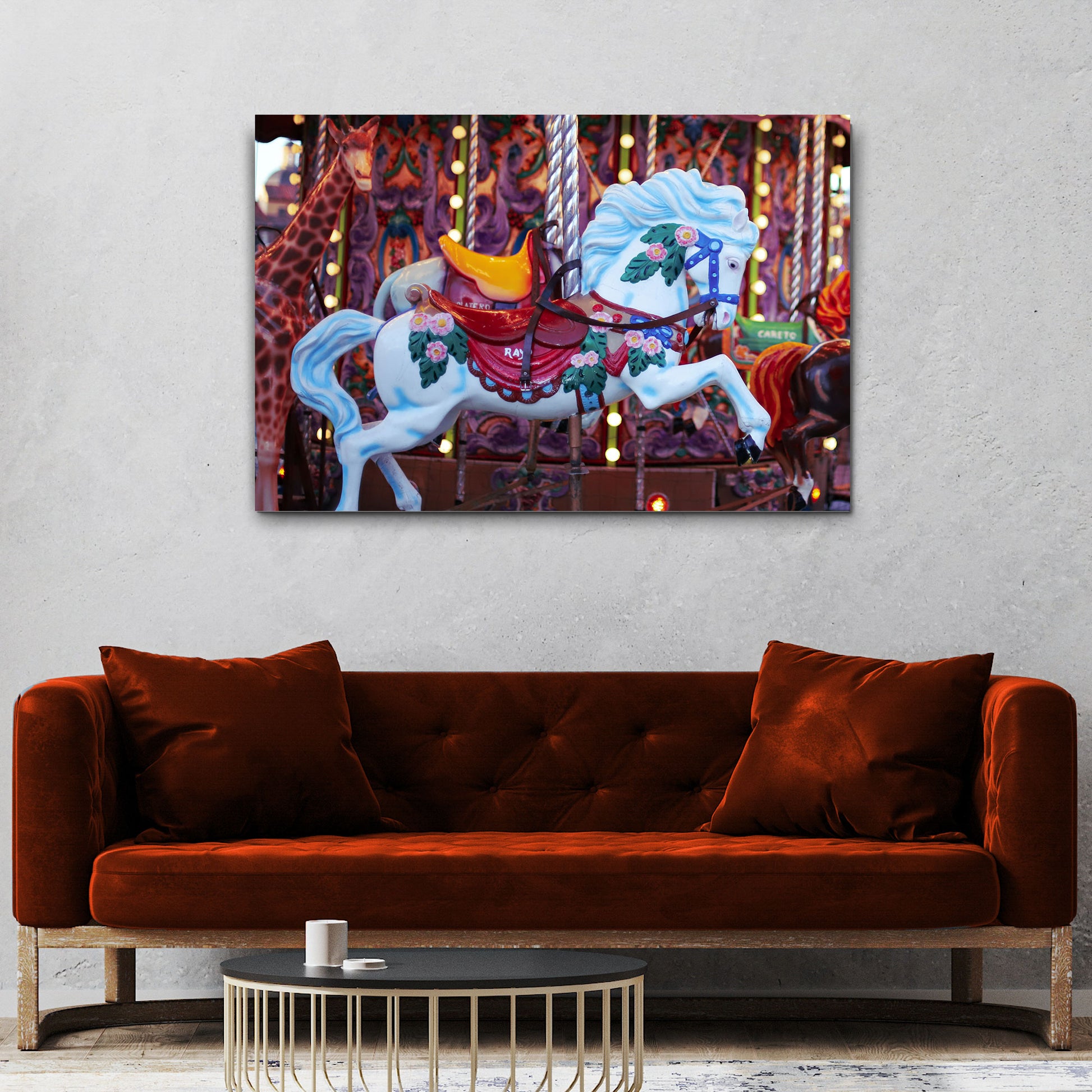 Decor Elements Amusement Parks Carousel Canvas Wall Art - Image by Tailored Canvases