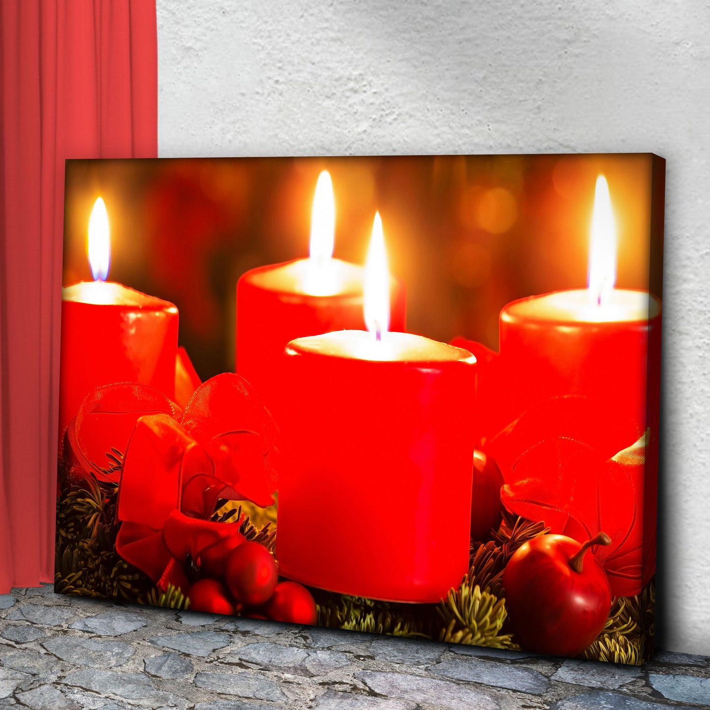 Decor Elements Candle Advent Wreath Canvas Wall Art