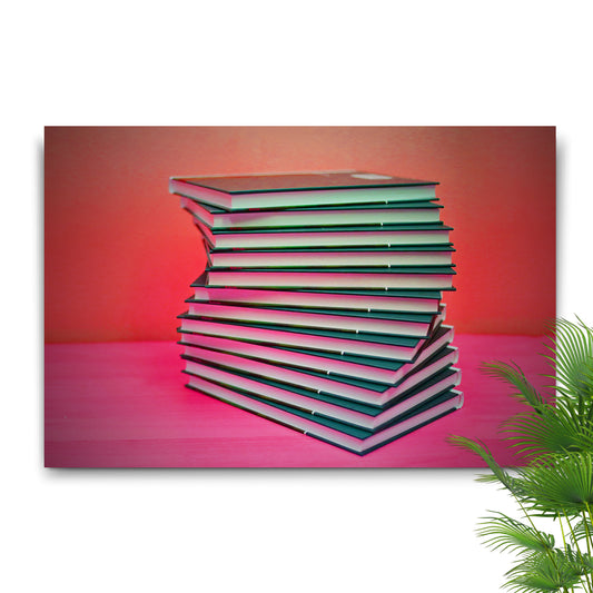 Decor Elements Books Pantone Coral Canvas Wall Art - Image by Tailored Canvases