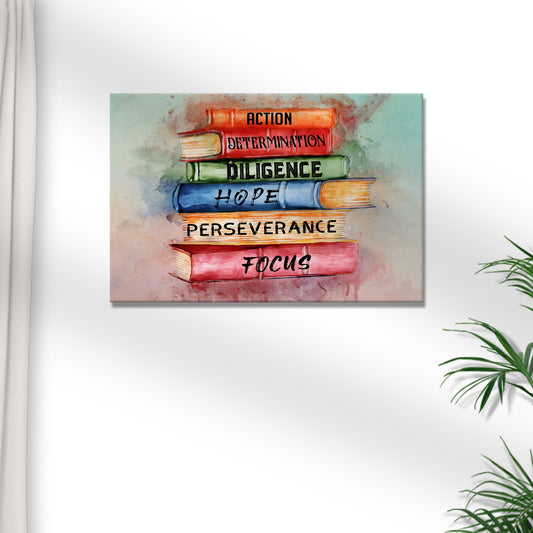 Decor Elements Books Of Success Canvas Wall Art - Image by Tailored Canvases