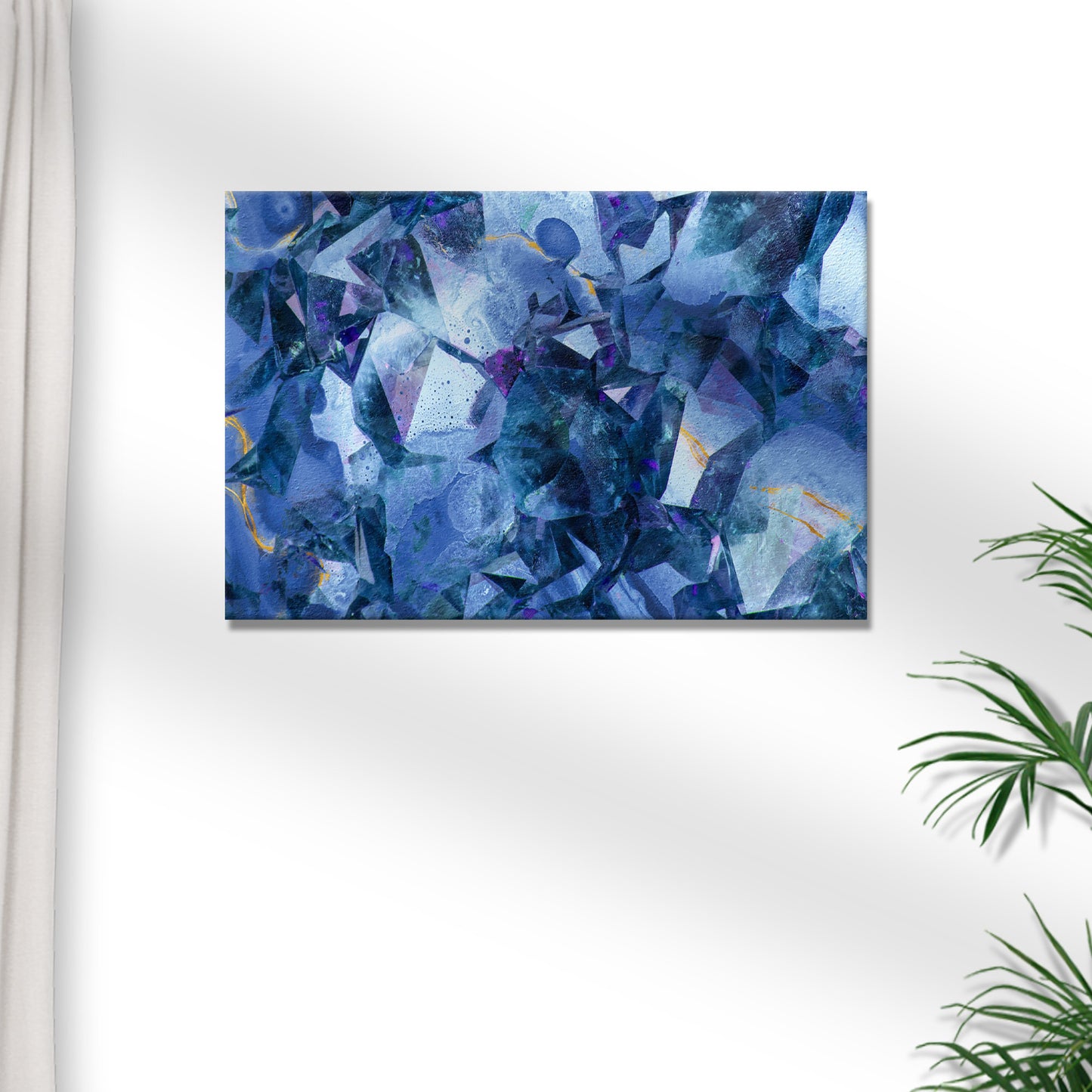 Decor Elements Crystals Blue Stone Canvas Wall Art Style 1 - Image by Tailored Canvases