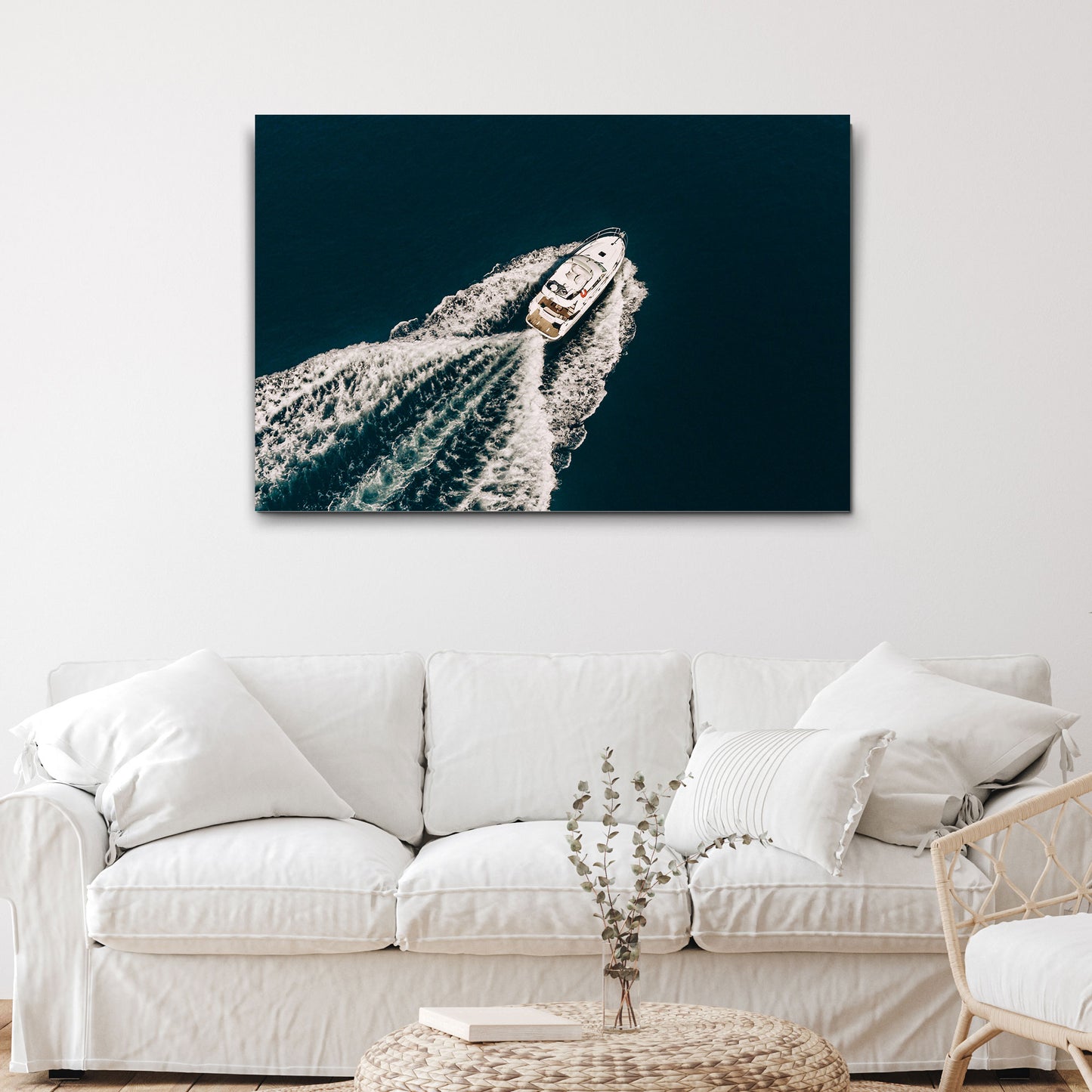 Boat Yacht Speeding Canvas Wall Art - Image by Tailored Canvases