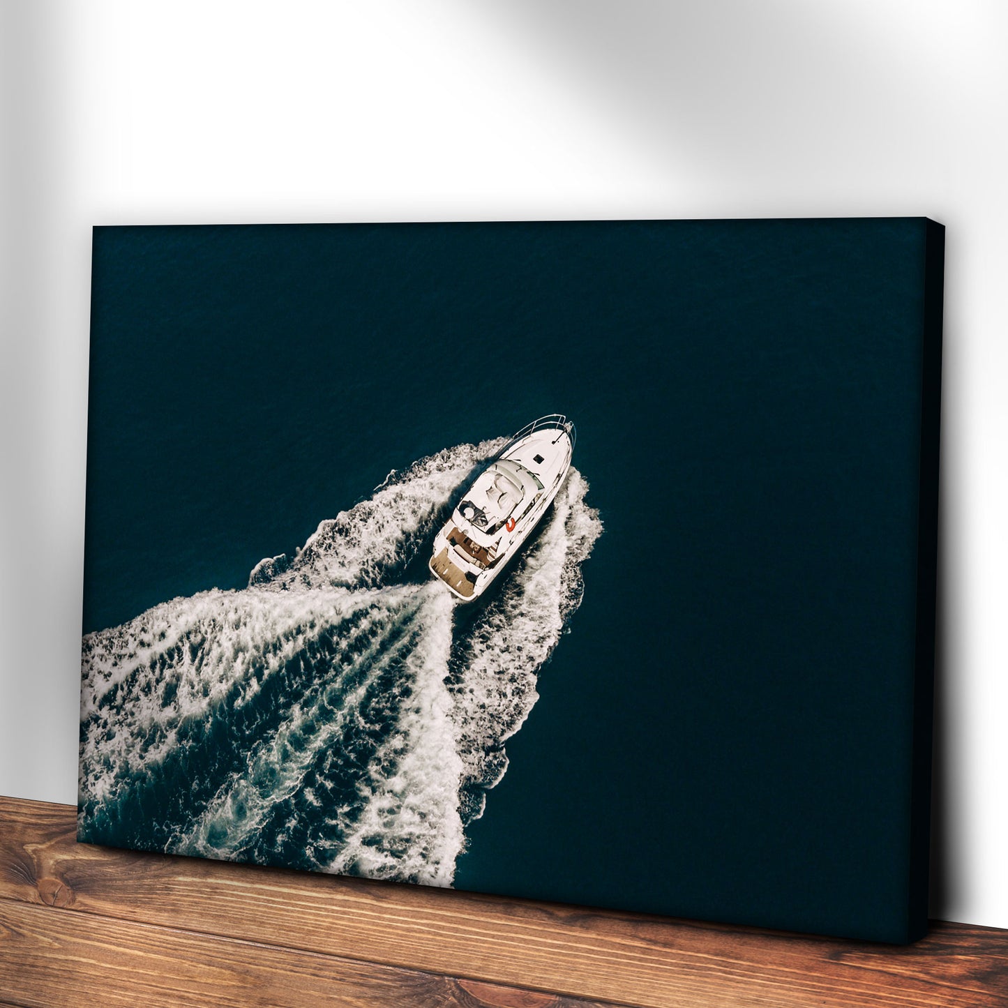 Boat Yacht Speeding Canvas Wall Art Style 2 - Image by Tailored Canvases