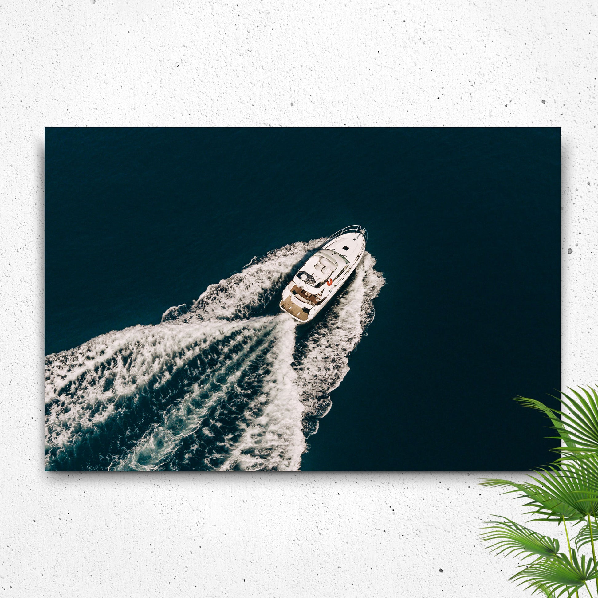 Boat Yacht Speeding Canvas Wall Art Style 1 - Image by Tailored Canvases