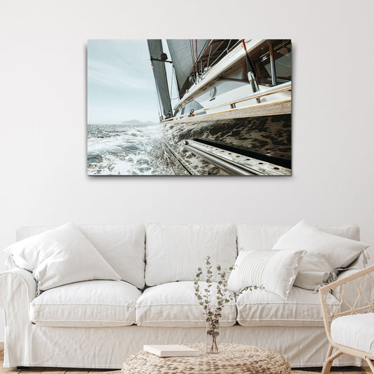 Boat Yacht Sailing Canvas Wall Art Style 2 - Image by Tailored Canvases