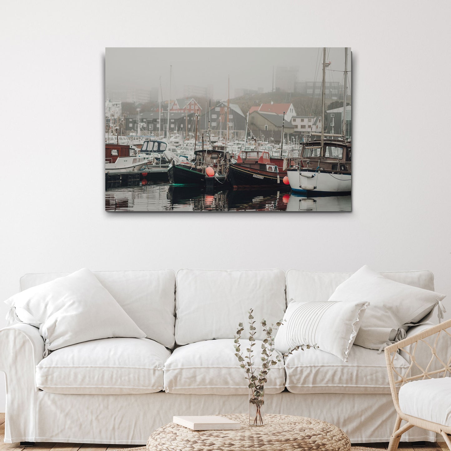 Boat Yacht Docked Canvas Wall Art - Image by Tailored Canvases