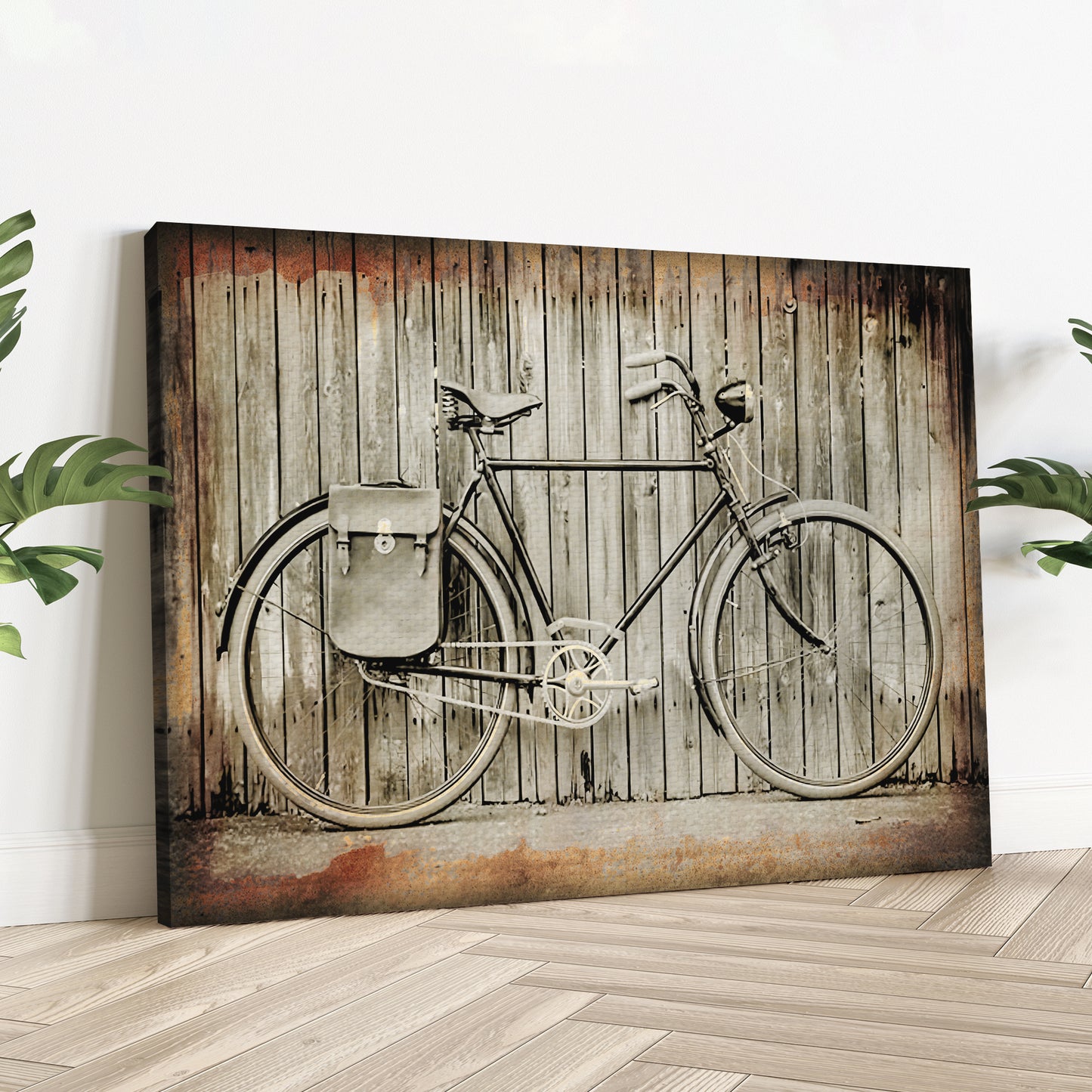 Vintage Bike Sepia Canvas Wall Art