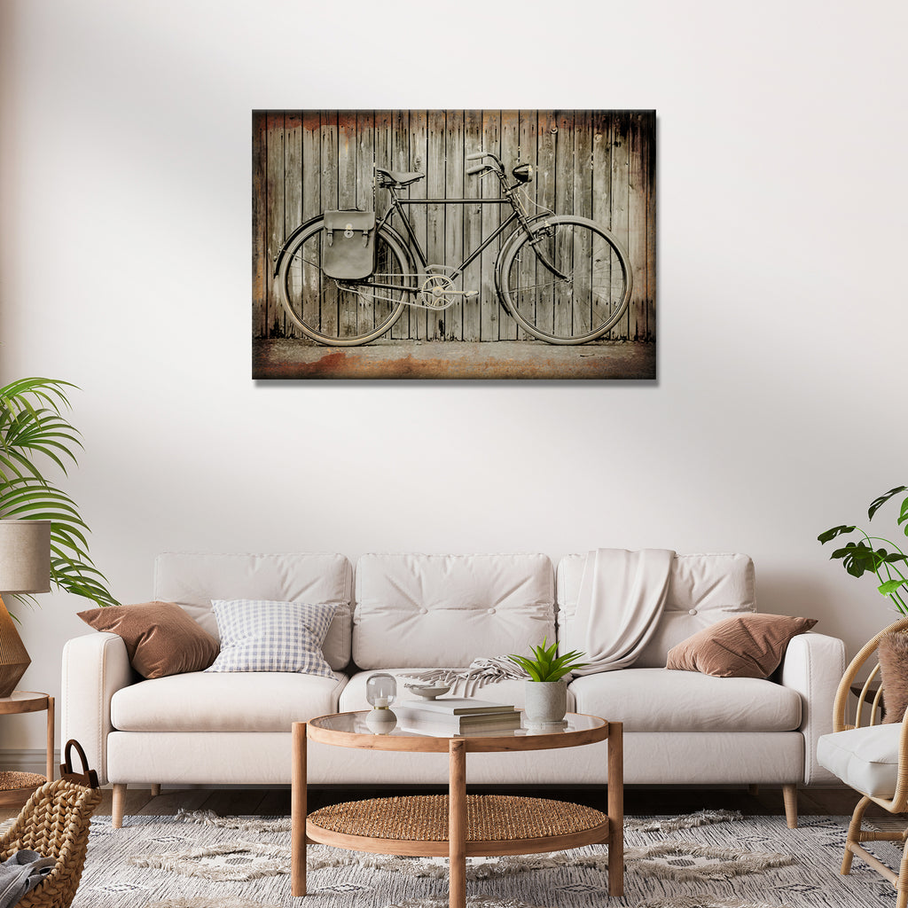 Vintage Bike Sepia Canvas Wall Art by Tailored Canvases 