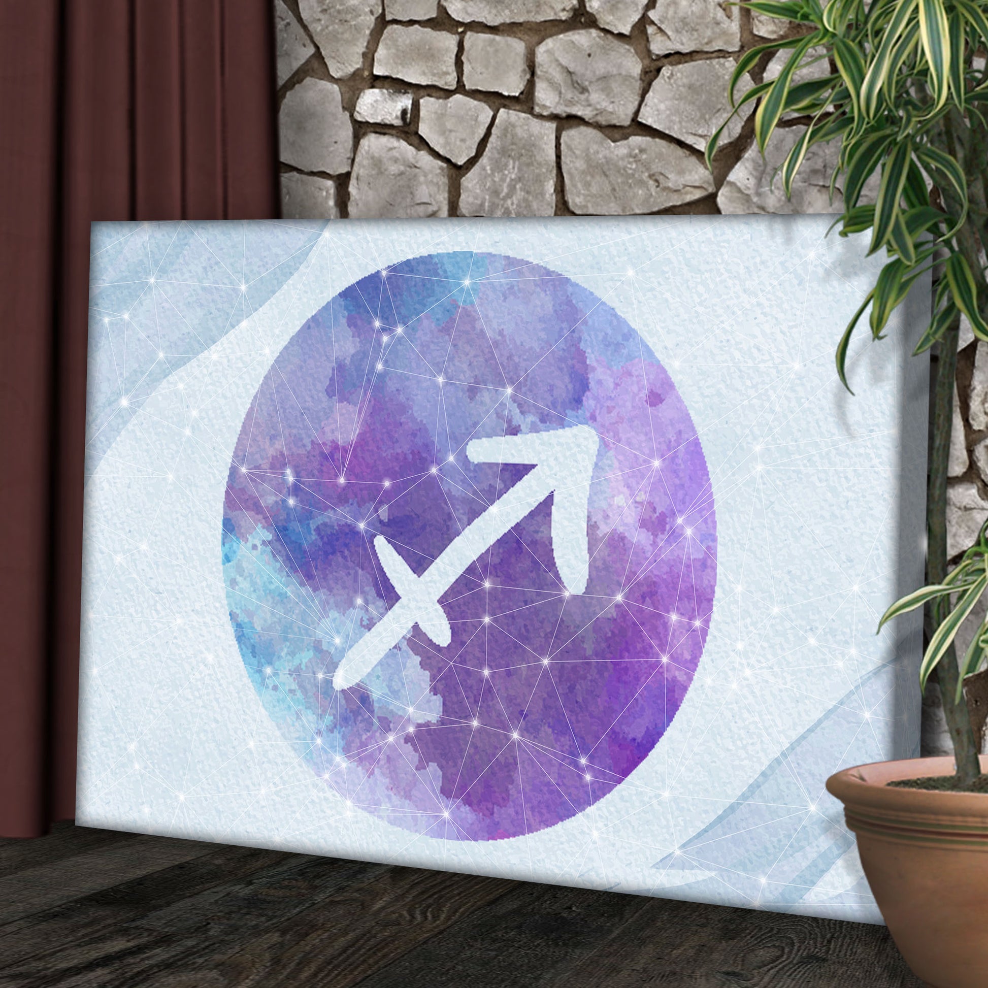 Sagittarius Watercolor Canvas Wall Art Style 2 - Image by Tailored Canvases