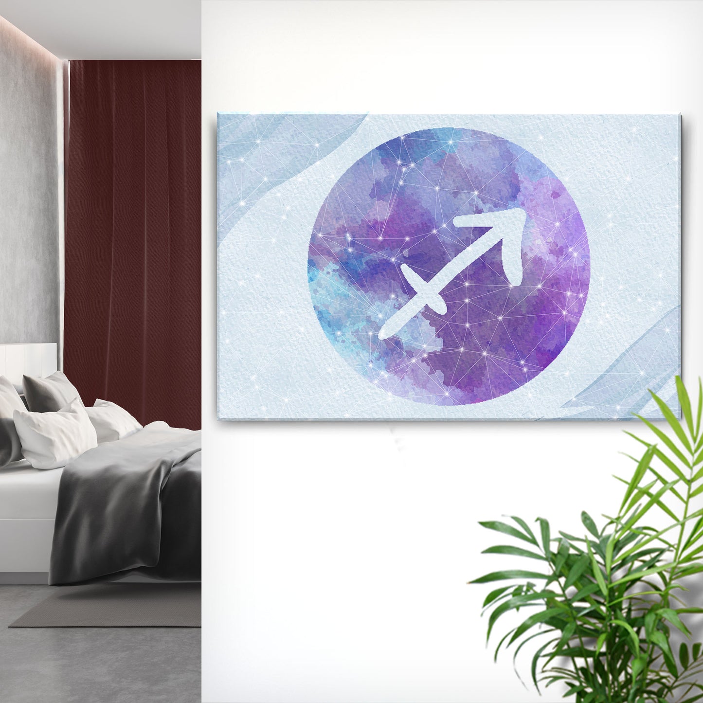 Sagittarius Watercolor Canvas Wall Art Style 1 - Image by Tailored Canvases