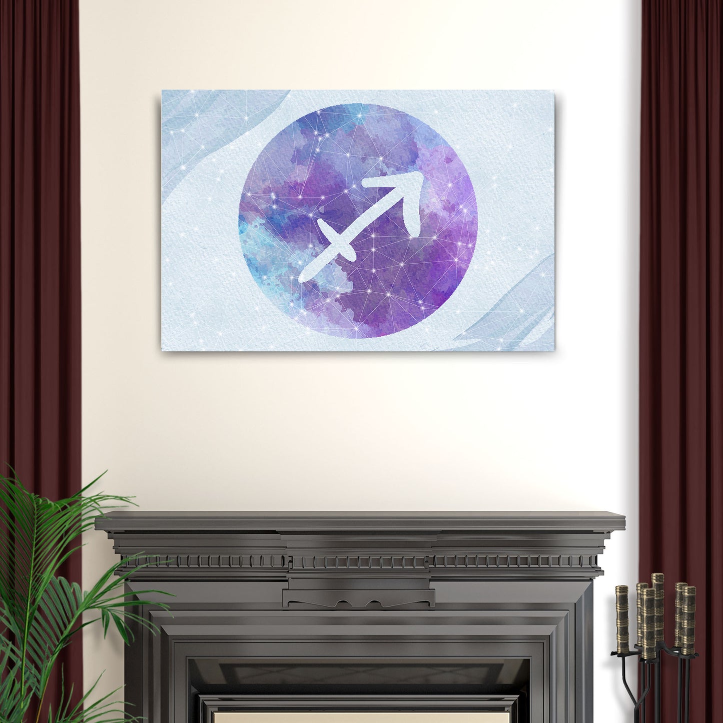 Sagittarius Watercolor Canvas Wall Art  - Image by Tailored Canvases