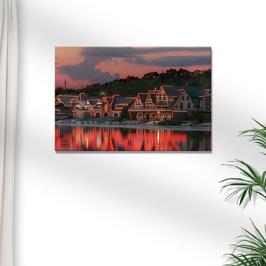 Houses Philadelphia Boathouse Row Canvas Wall Art Style 1 - Image by Tailored Canvases