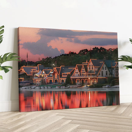 Houses Philadelphia Boathouse Row Canvas Wall Art Style 2 - Image by Tailored Canvases