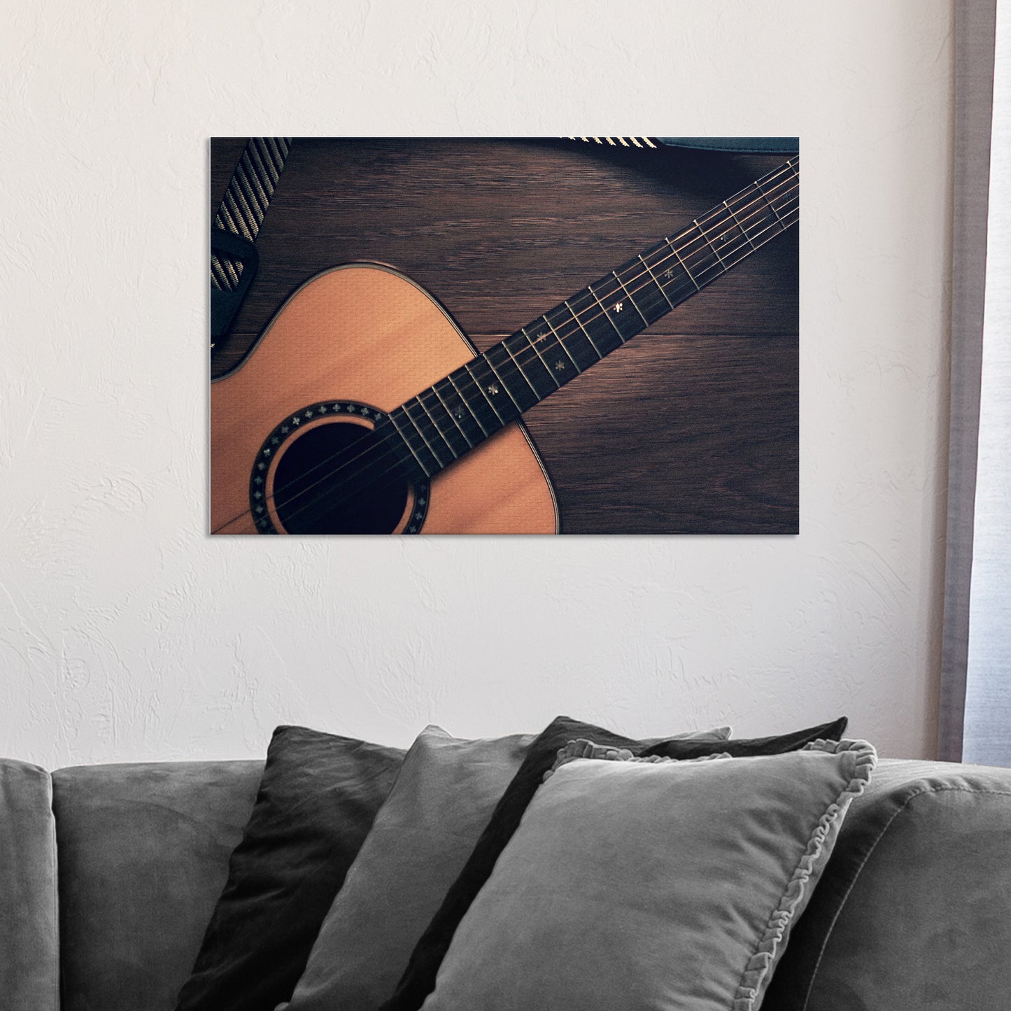 Guitar Up Close Canvas Wall Art Style 1 - Image by Tailored Canvases