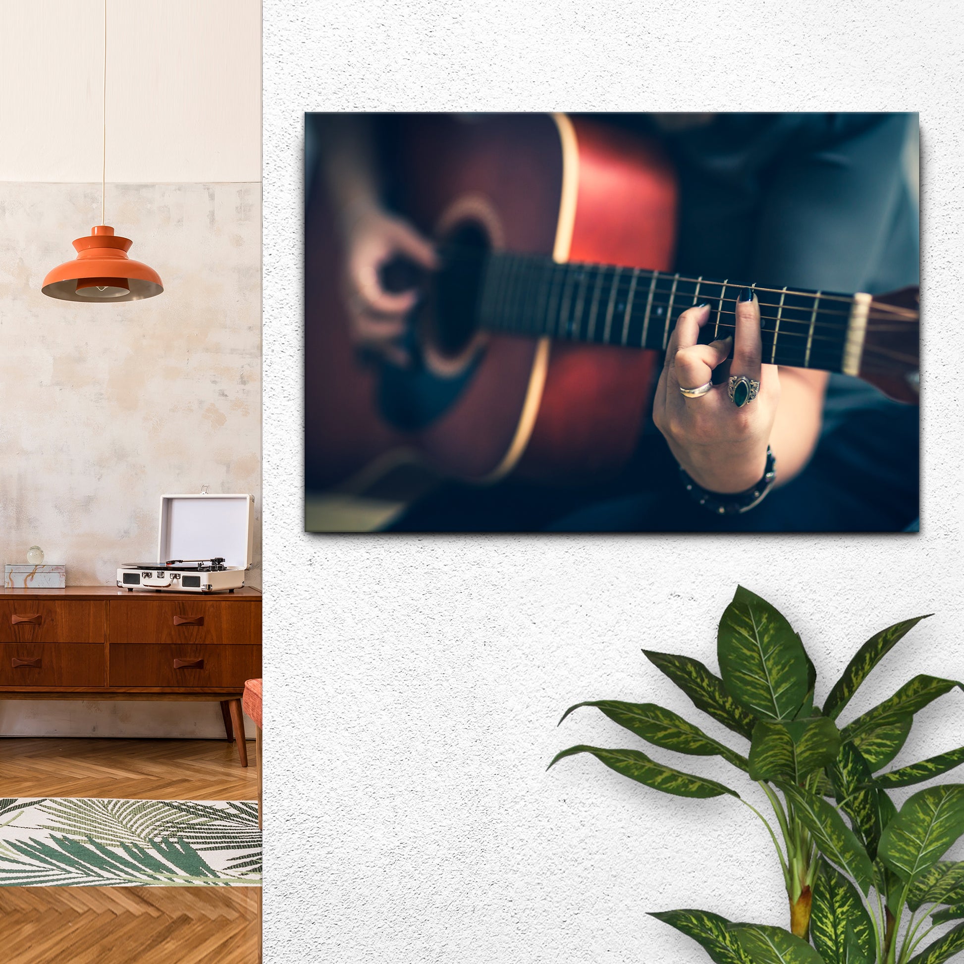 Guitar Playing Canvas Wall Art Style 1 - Image by Tailored Canvases