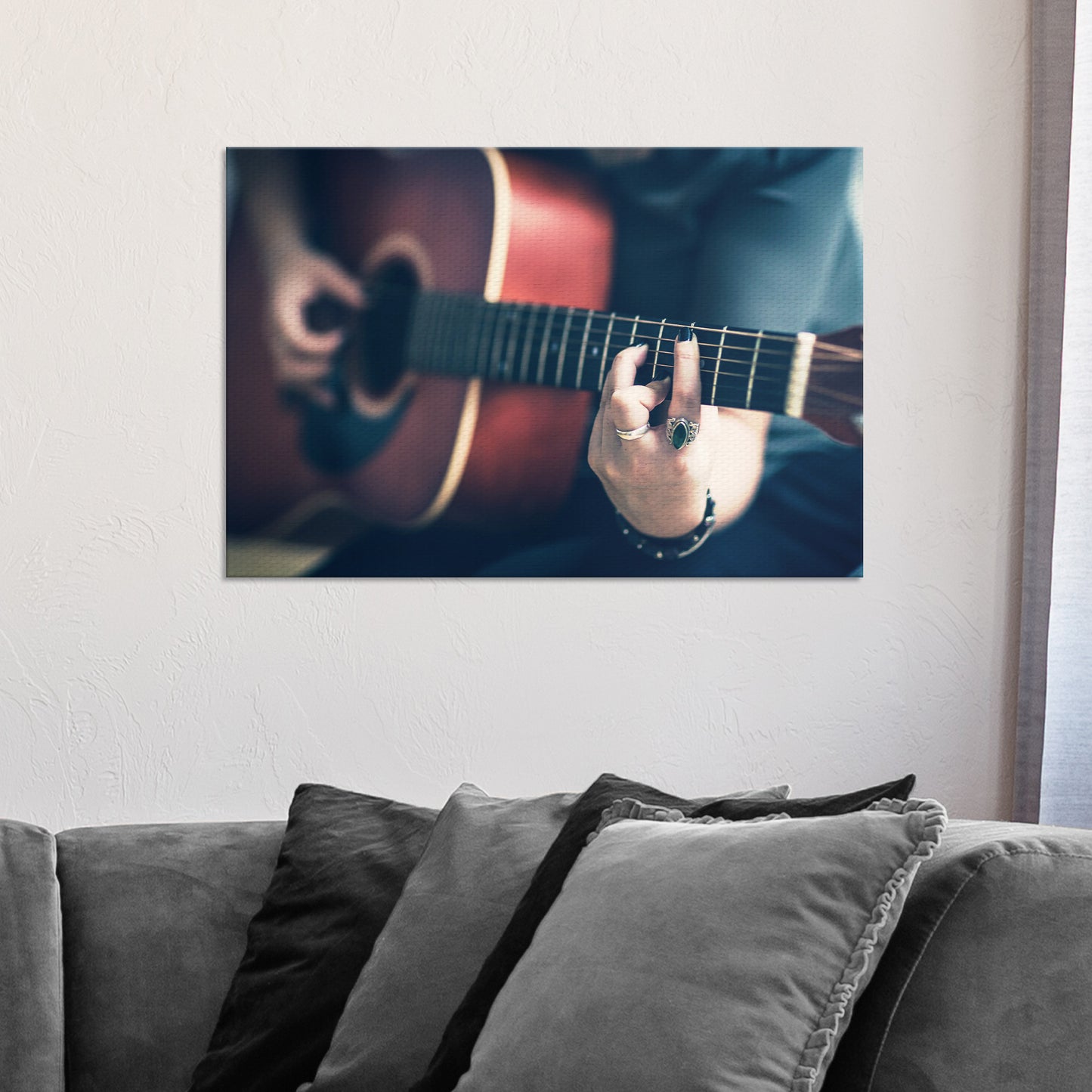 Guitar Playing Canvas Wall Art Style 2 - Image by Tailored Canvases