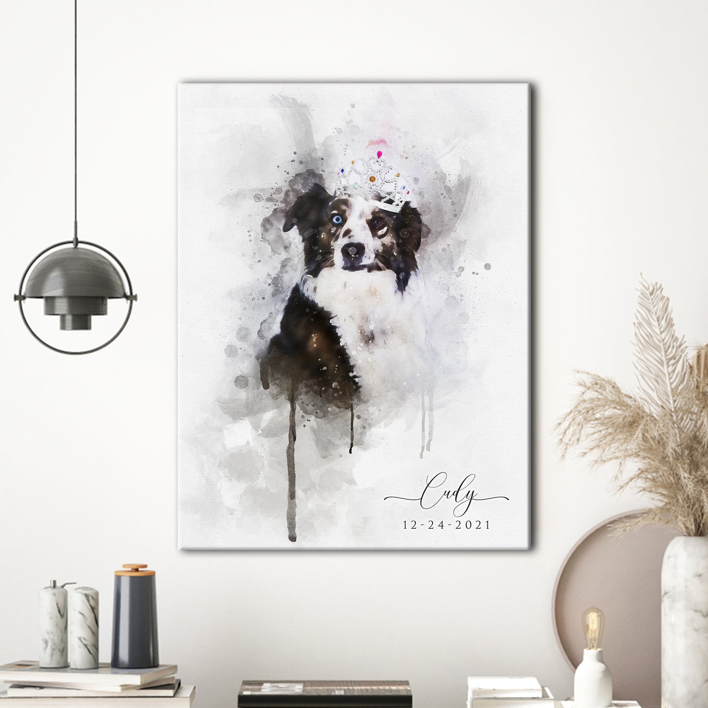 Dog Portrait Watercolor Sign Style 2 - Image by Tailored Canvases