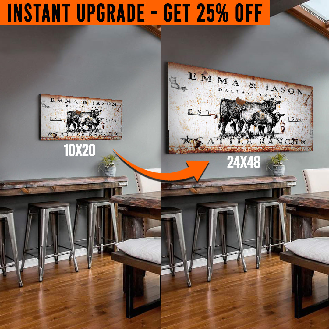 Upgrade Your 'Cattle Ranch' (Style 2) Canvas To 24x48 Inches - Image by Tailored Canvases