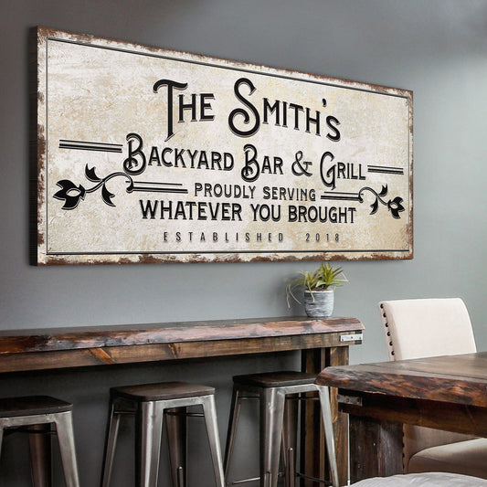 Backyard Bar & Grill Sign - Image by Tailored Canvases