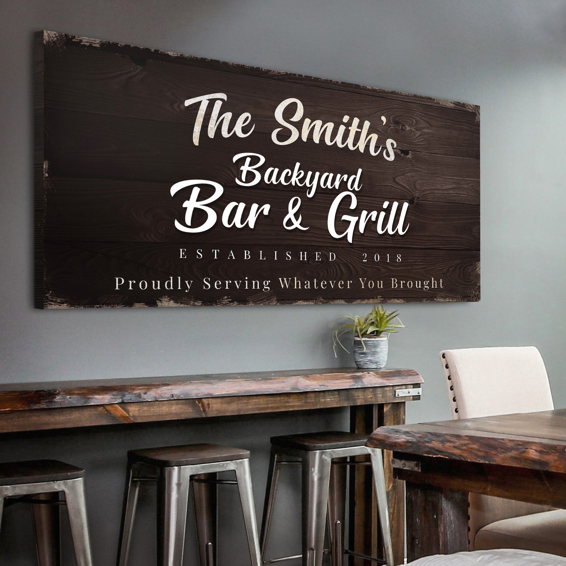 Backyard Bar & Grill Sign III Style 4 - Image by Tailored Canvases