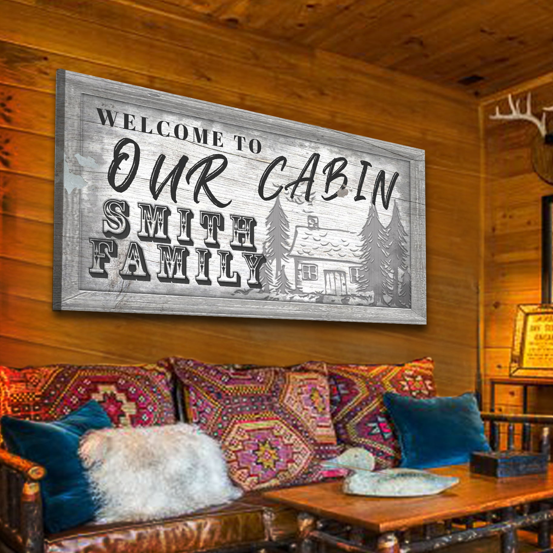 Our Cabin Sign Style 1 - Image by Tailored Canvases