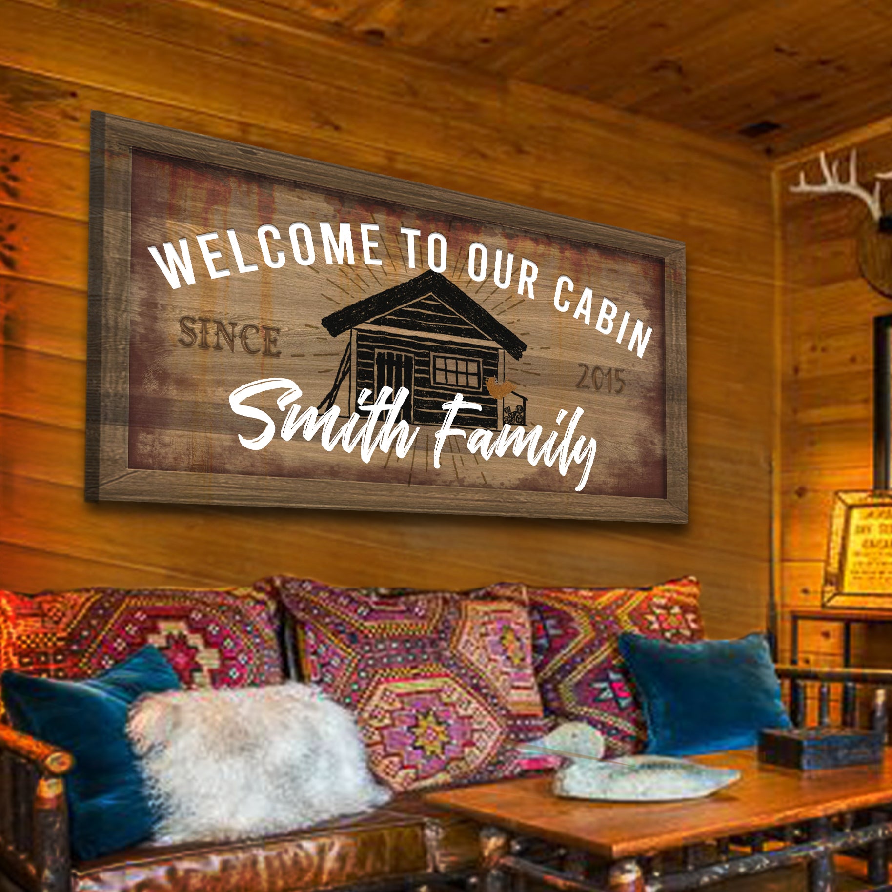Our Cabin Sign Style 2 - Image by Tailored Canvases