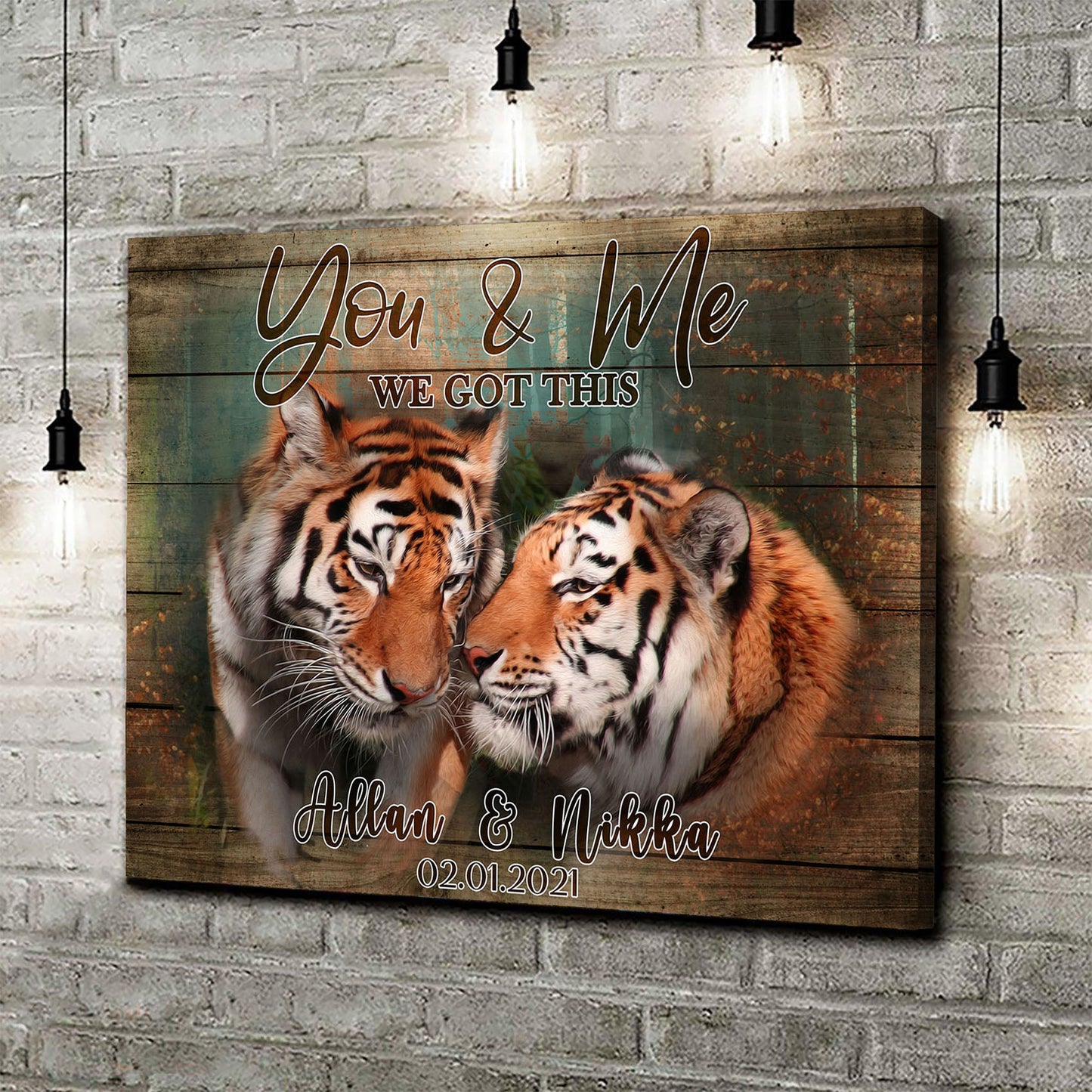 We Got This Tiger Couple Sign  Style 1- Image by Tailored Canvases