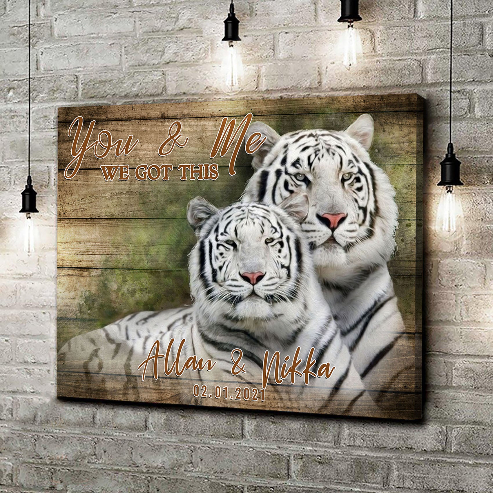 We Got This Tiger Couple Sign  Style 2- Image by Tailored Canvases