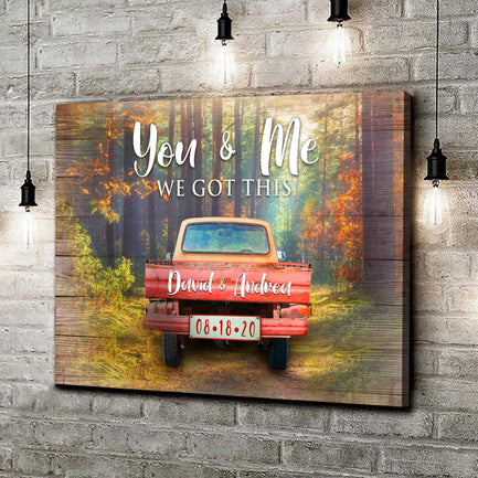 We Got This Couple Red Truck Sign - Image by Tailored Canvases