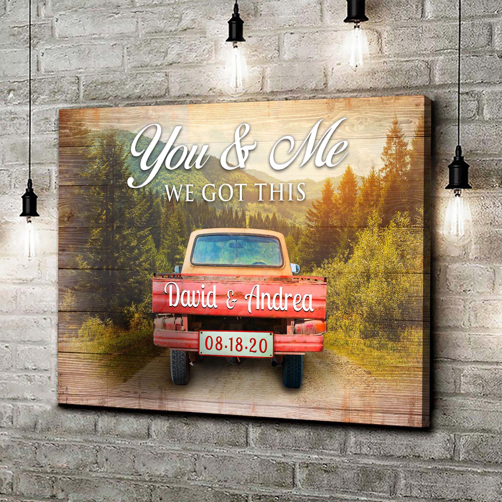 We Got This Couple Red Truck Sign Style 2 - Image by Tailored Canvases