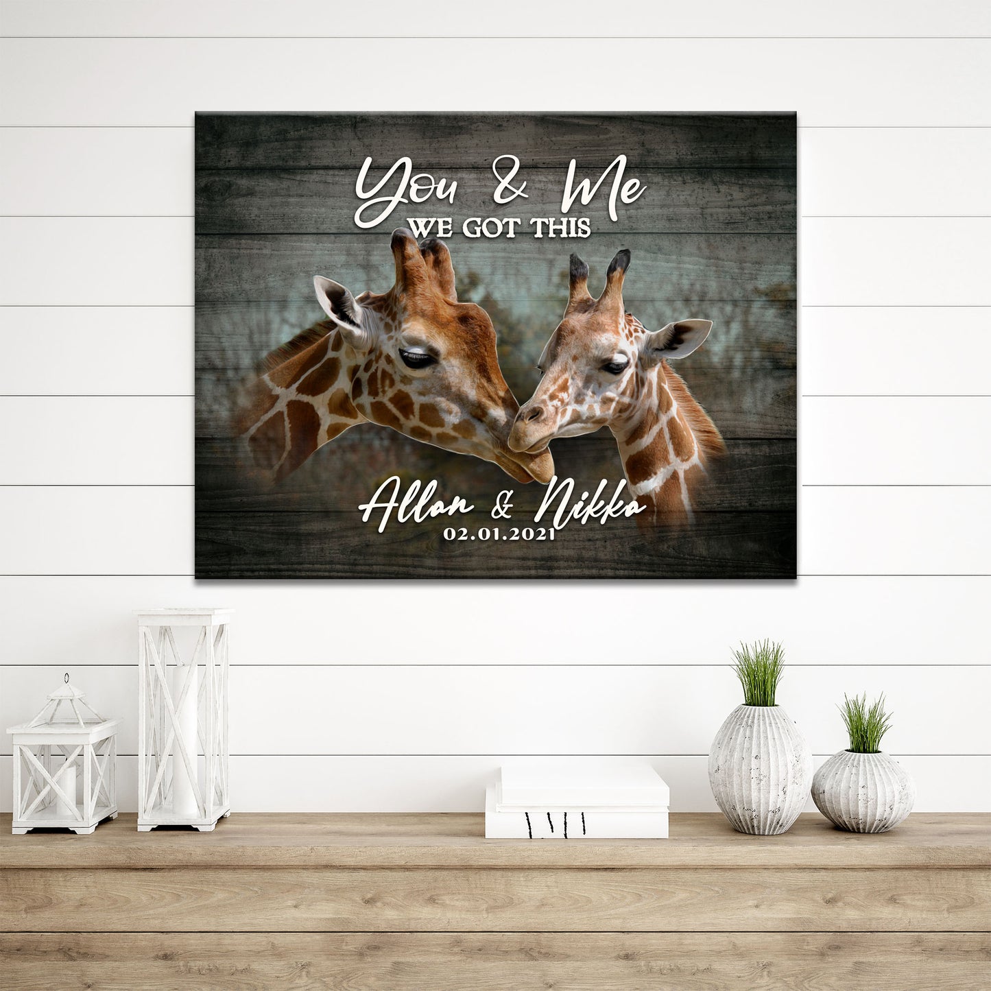 We Got This Couple Giraffe Sign Style 1 - Image by Tailored Canvases