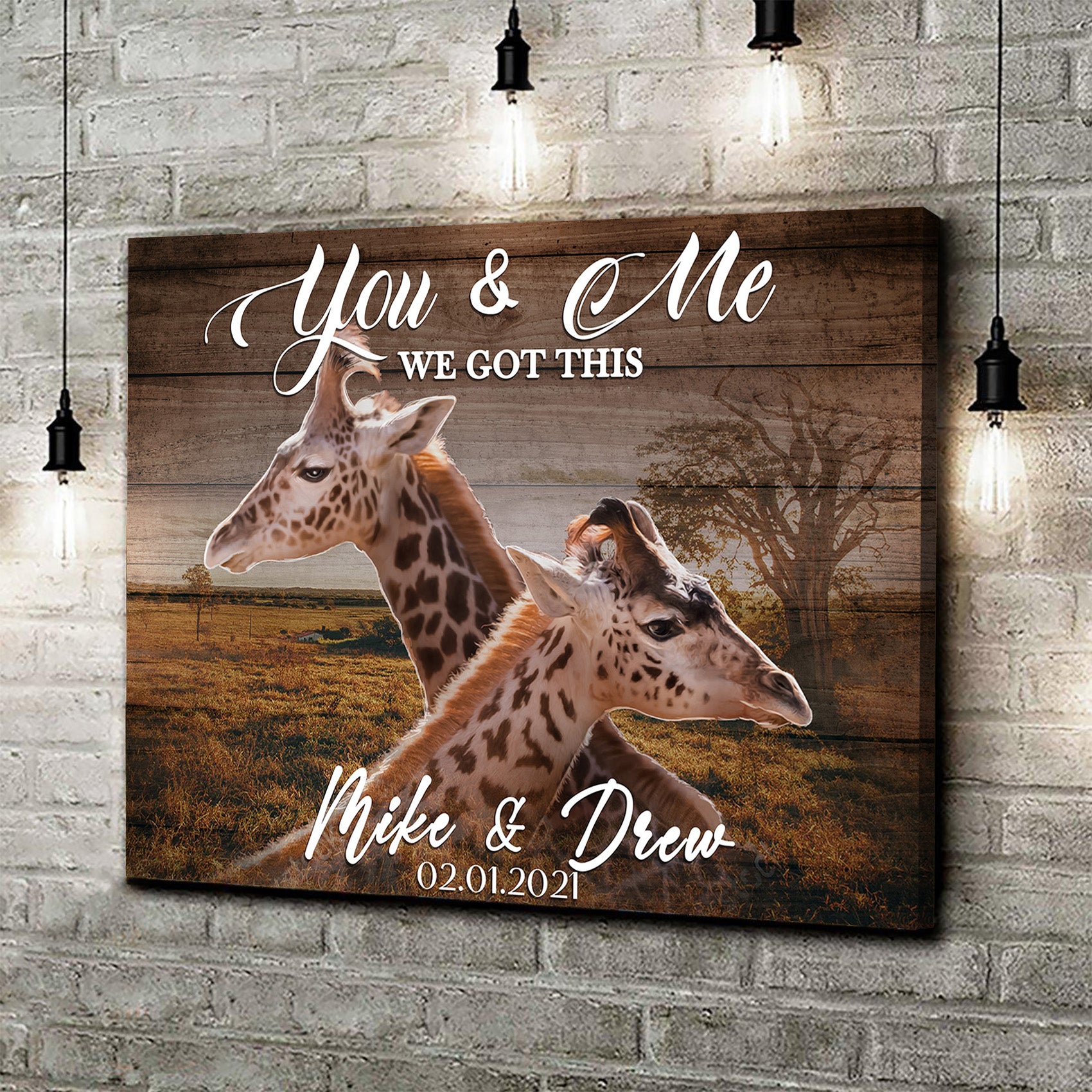 We Got This Couple Giraffe Sign Style 2 - Image by Tailored Canvases