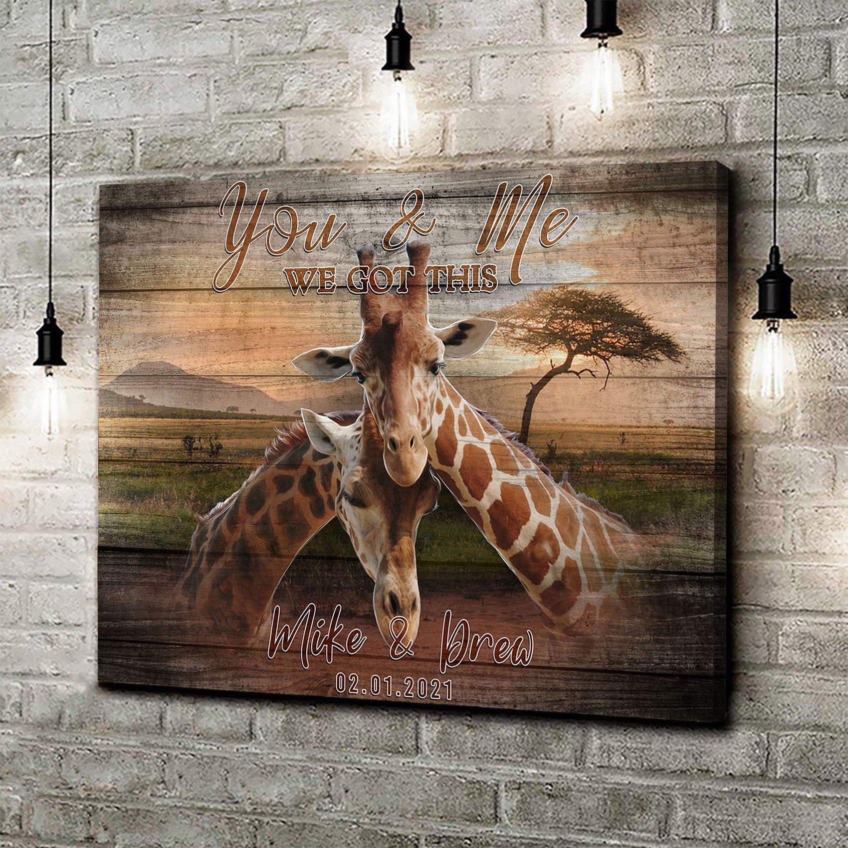 We Got This Couple Giraffe Sign Style 3 - Image by Tailored Canvases