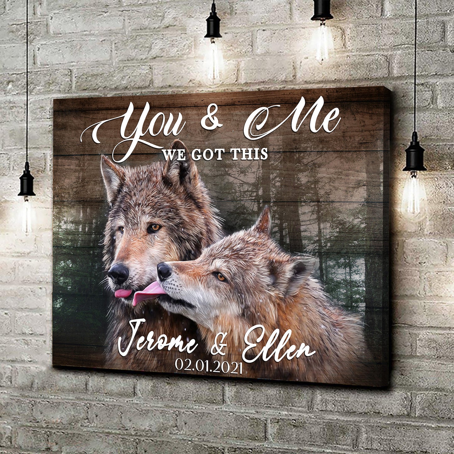 We Got This Couple Wolves Sign Style 1 - Image by Tailored Canvases