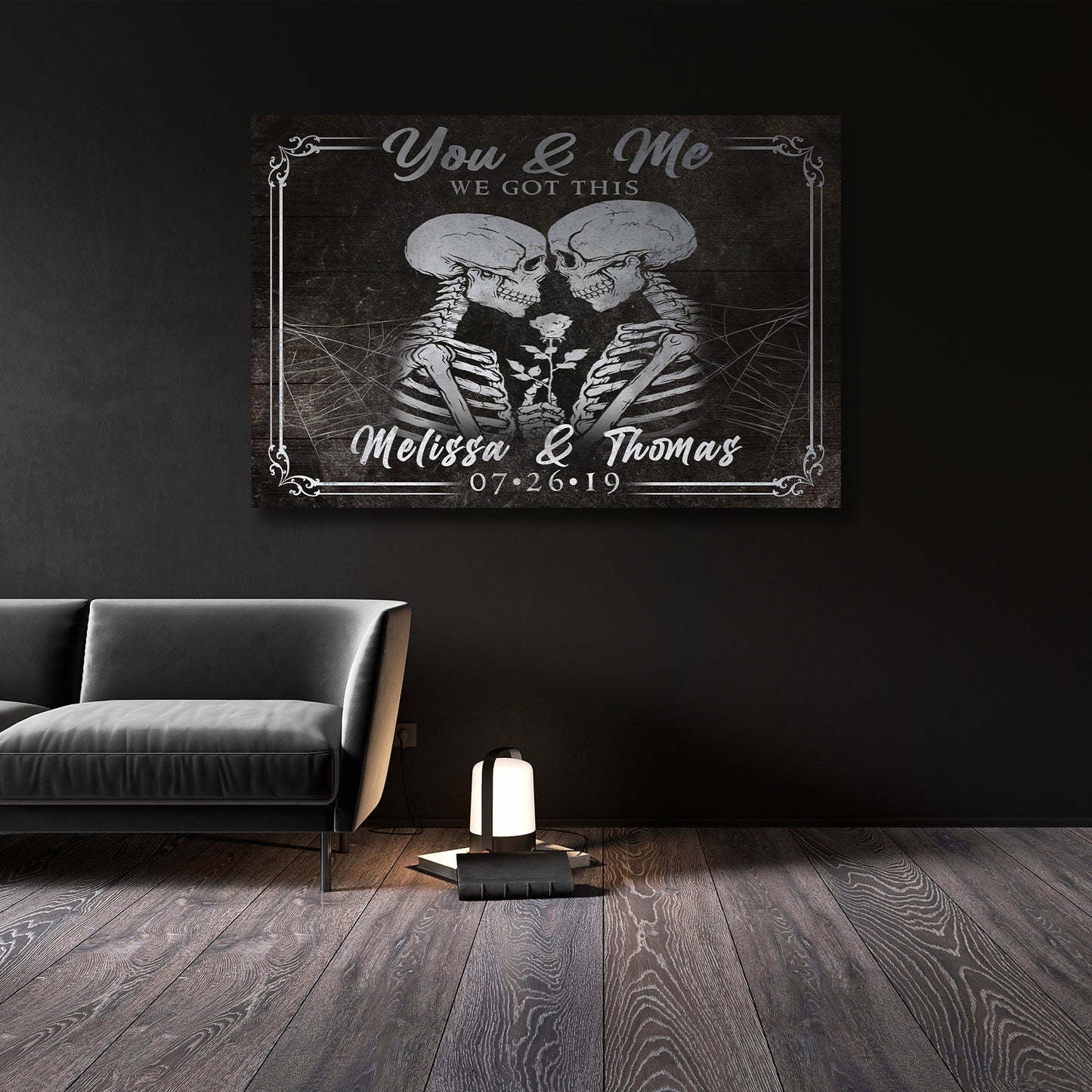 We Got This Skeleton Couple Sign II Style 1 - Image by Tailored Canvases
