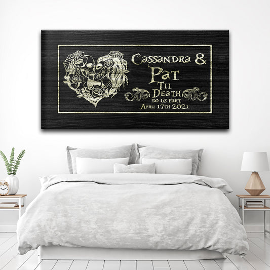 Till Death Do Us Part Skeleton Couple Sign - Image by Tailored Canvases