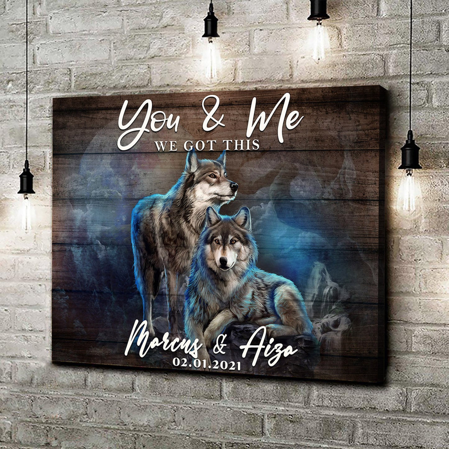 We Got This Couple Wolves Sign II Style 4 - Image by Tailored Canvases