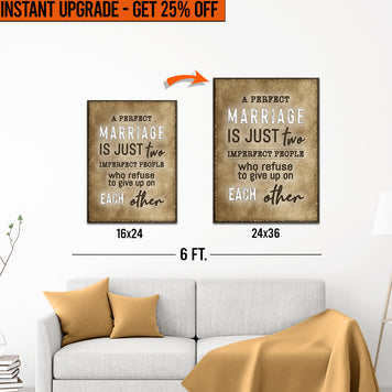 Upgrade Your 24x16 Inches 'A Perfect Marriage' Canvas To 36x24 Inches