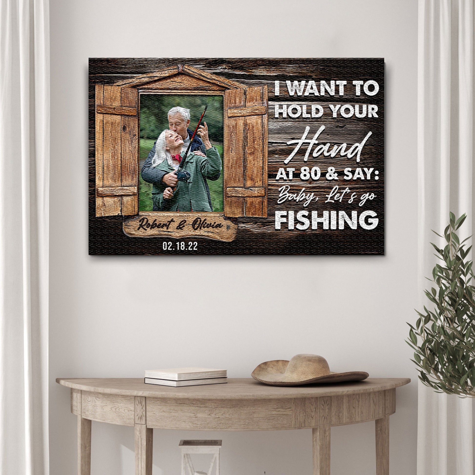 I Want To Hold Your Hand At 80 Couple Sign III | Customizable Canvas Style 2 - Image by Tailored Canvases